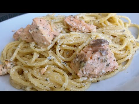 ЭКСПРЕСС- РЕЦЕПТ!СЛИВОЧНАЯ ПАСТА С ЛОСОСЕМ!