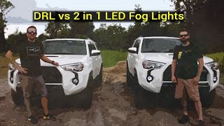 Clay and john go over the difference between oem drl (daytime running
light) port installed option 2in1 led fog light combo on 2016 t...