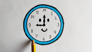 How to draw a wall clock model | Clock drawing for School project | Wall clock drawing easy way