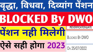 वृद्धा, विधवा, दिव्यांग पेंशन Status में Blocked By DWO कैसे सही होगा क्या पेंशन मिलेगी #up_pension