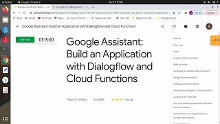 Google Assistant: Build an Application with Dialogflow and Cloud Functions | GSP174