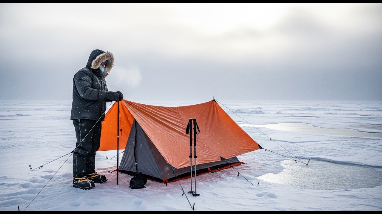 Winter Hammock Camping in Freezing Winds | Silent Setup