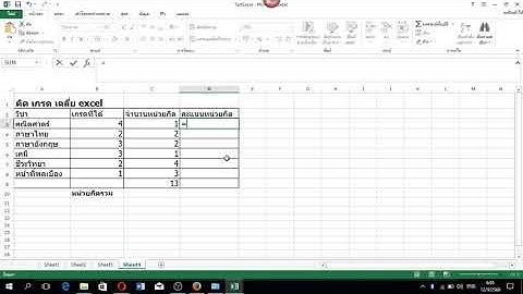 คิดเกรดเฉลี่ย Excel   วิธีการคิดเกรดเฉลี่ย ด้วย Excel ลองเอาไปทำดู