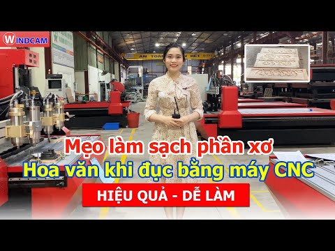 Video Mẹo làm sạch phần xơ của hoa văn khi đục bằng máy CNC... - youtube
