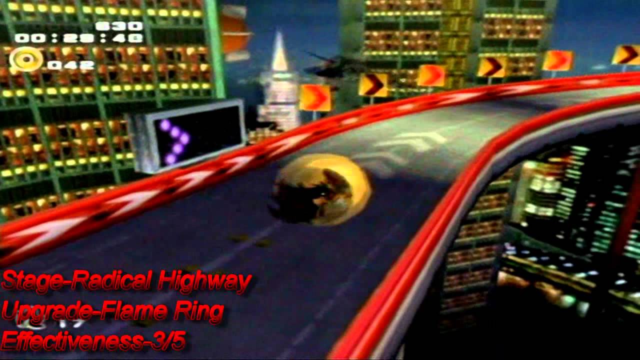 Sonic Adventure 2 (Battle) Upgrade Guide-Radical Highway (Flame Ring)