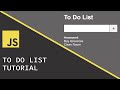 To Do List | Javascript Beginner Project Tutorial