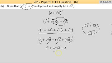 Maths screencast 2017 Paper 1 JC HL Question 9