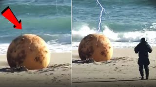 Strange Sphere Object, diameter of 1.5 meters, Found at Japan Beach