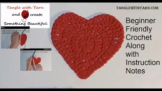 Large Crochet Heart Worked in 4 Rounds with Instruction notes  Beginner Friendly