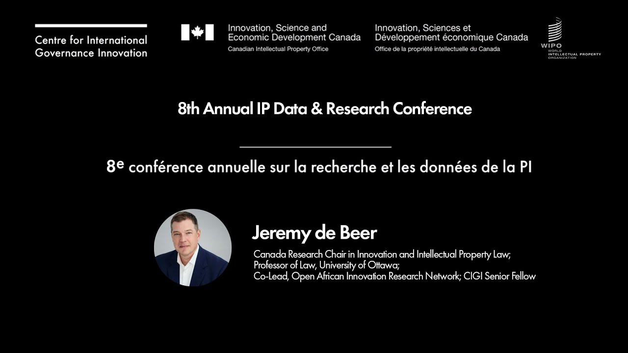 8th Annual IP Data & Research Conference Featuring Jeremy de Beer