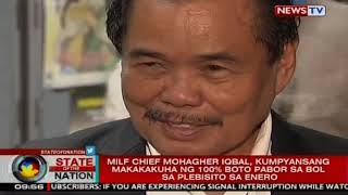 MILF Chief Mohagher Iqbal, kumpyansang makakakuha ng 100% boto pabor sa BOL sa plebisito sa Enero