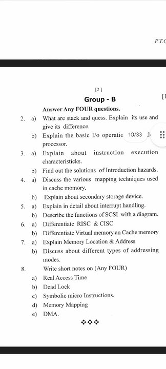 computer organization architecture question paper #bhadrak autonomous ...