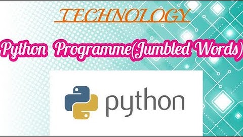 Jumbled Words Game - Python