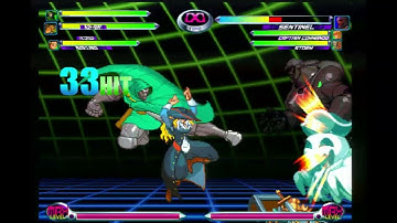 Sega Dreamcast MVC2 (Japanese) R. Heart (Tag) to Doom corner Aerial Rave on Sentinel (Only)
