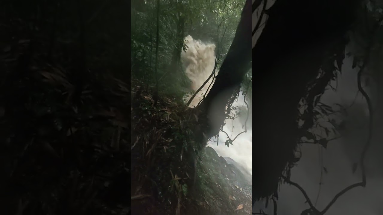 Dangerous waterfall rain change - secret waterfall Bali Indonesia 