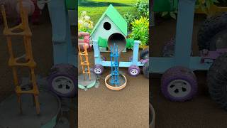 😱 Real Working Mini Tractor Making Cement Pillar | Amazing DIY Construction Machine 🚜 #shorts