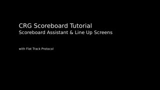 NSO.TV: CRG Scoreboard - Line Ups & Scoreboard Assistant