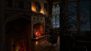Gothic Christmas in a Victorian Castle 🏰❄️ #relaxingsounds #burningfireplace #christmasambience