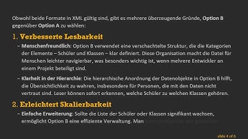 Best Practices für das Speichern von Sammlungen in XML: Option B vs. Option A