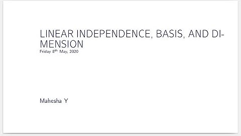 18EC44 ESLA Module-4 LINEAR INDEPENDENCE, BASIS, AND DIMENSION