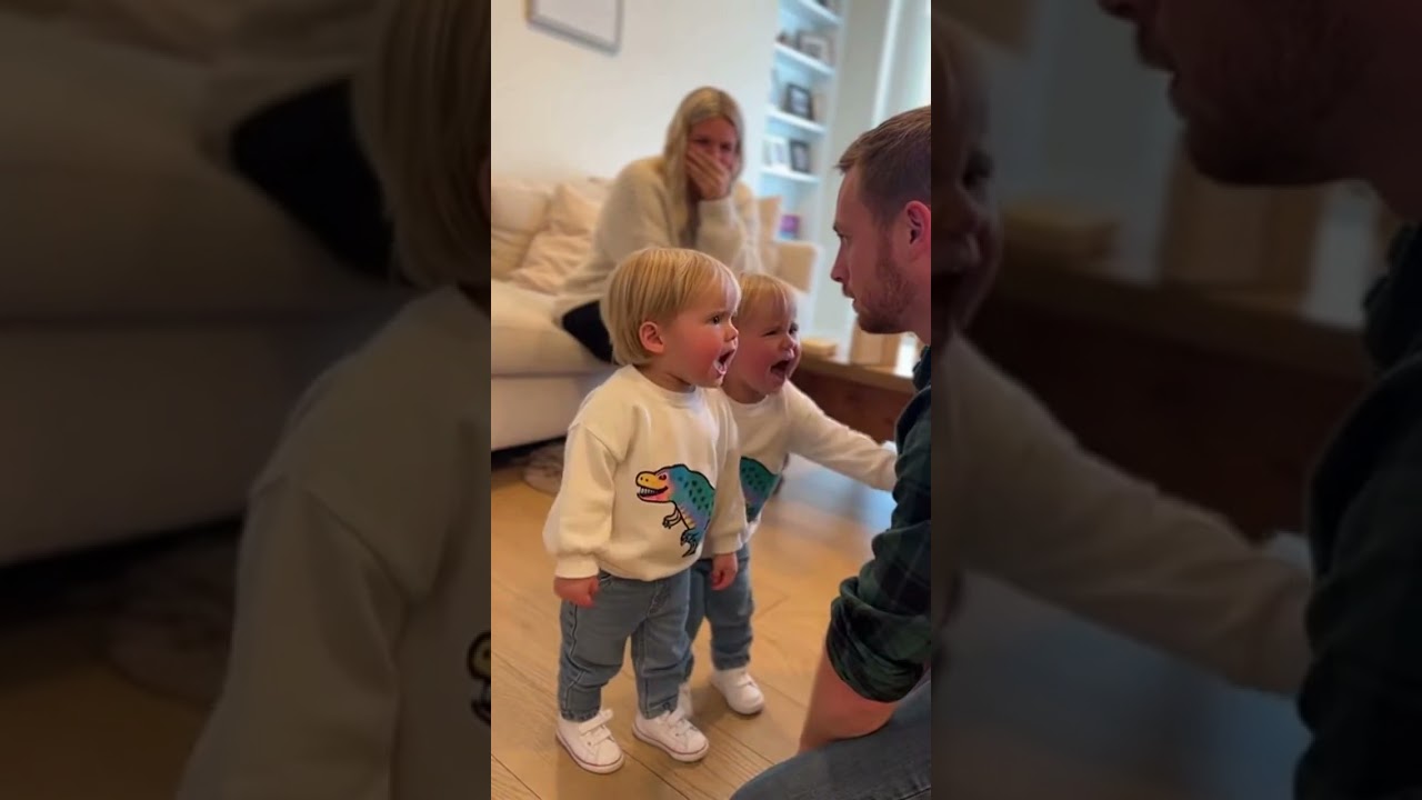 😳👶 Twin Toddlers Confront Dad for Making Mom Sad 