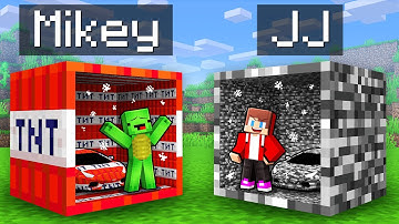 Mikey vs JJ Dangerous Tiny Base Inside a Block in Minecraft (Maizen)