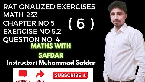 Math-233 Exercise 5.2 Q No 4 Applied Mathematics-II Rationalized Exercises 2nd Year DAE Maths