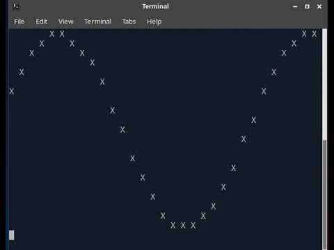 LUA Program to draw a Moving  Sine wave.