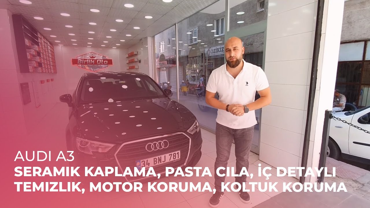 Audi A3 // Seramik Kaplama, Pasta Cila, İç Detaylı Temizlik, Motor Koruma, Koltuk Koruma