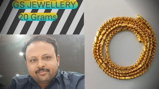 GS JEWELLERY Hand made lines bulb batani chain 20 Grams