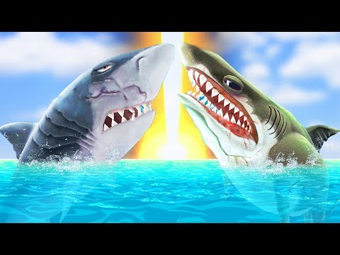 Видео: МЕГАЛОДОН ПРОТИВ МЕГАЛОДОНА, БИТВА АКУЛ | Hungry Shark Evolution против Hungry Shark World