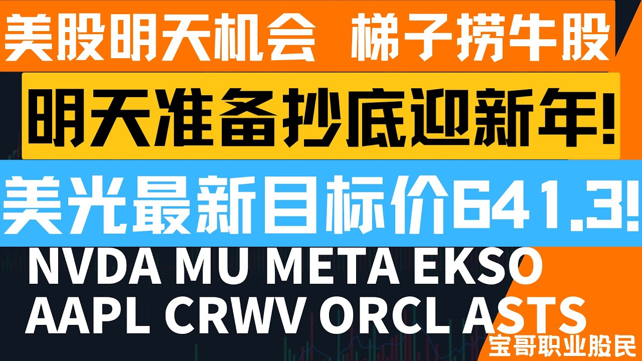 明天准备抄底迎新年! 美光最新目标价641.3! NVDA MU META EKSO AAPL CRWV ORCL ASTS! 12302025  #美股 #股票 #美股分析 #投資