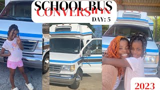 DAY 5: Converting School Bus Into A Mobile Salon!