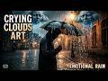 Crying Clouds Art | Emotional Rain Falling on an Umbrella
