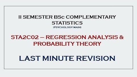 Last minute revision|II BSc (Psychology) Complementary Statistics |