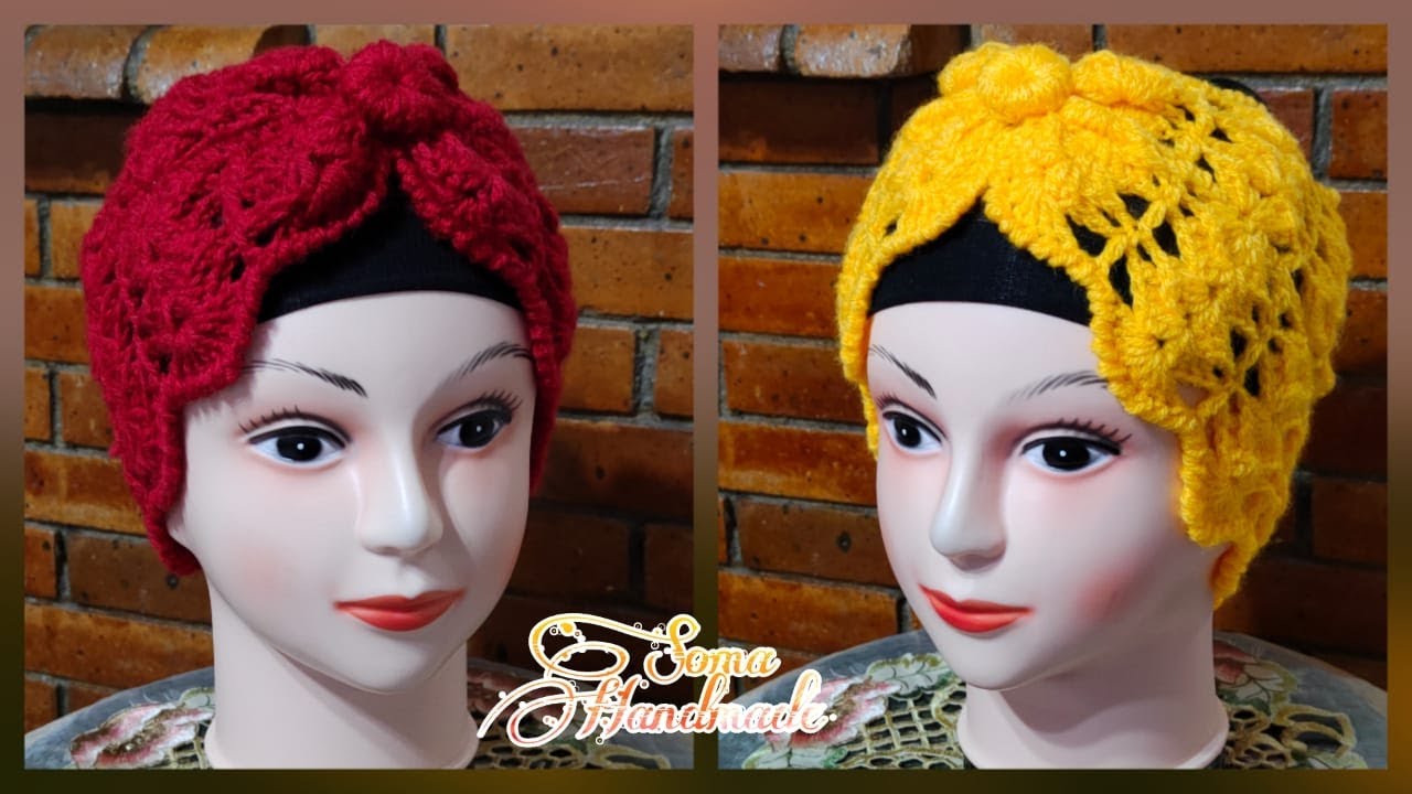 طريقة عمل بندانة للشعر بالكروشيه سهلة للمبتدئات💥❤️👌