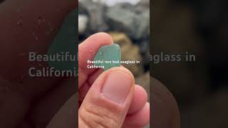 Stunning rare teal green seaglass found while beach combing in California.