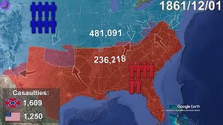 The American Civil War using Google Earth (Extended)