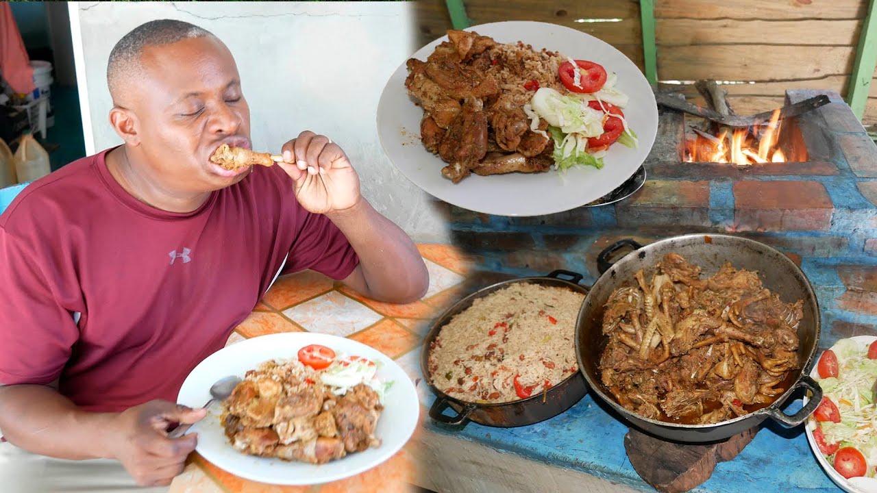 Gallina Criolla Guisada, Comida Dominicana del Campo