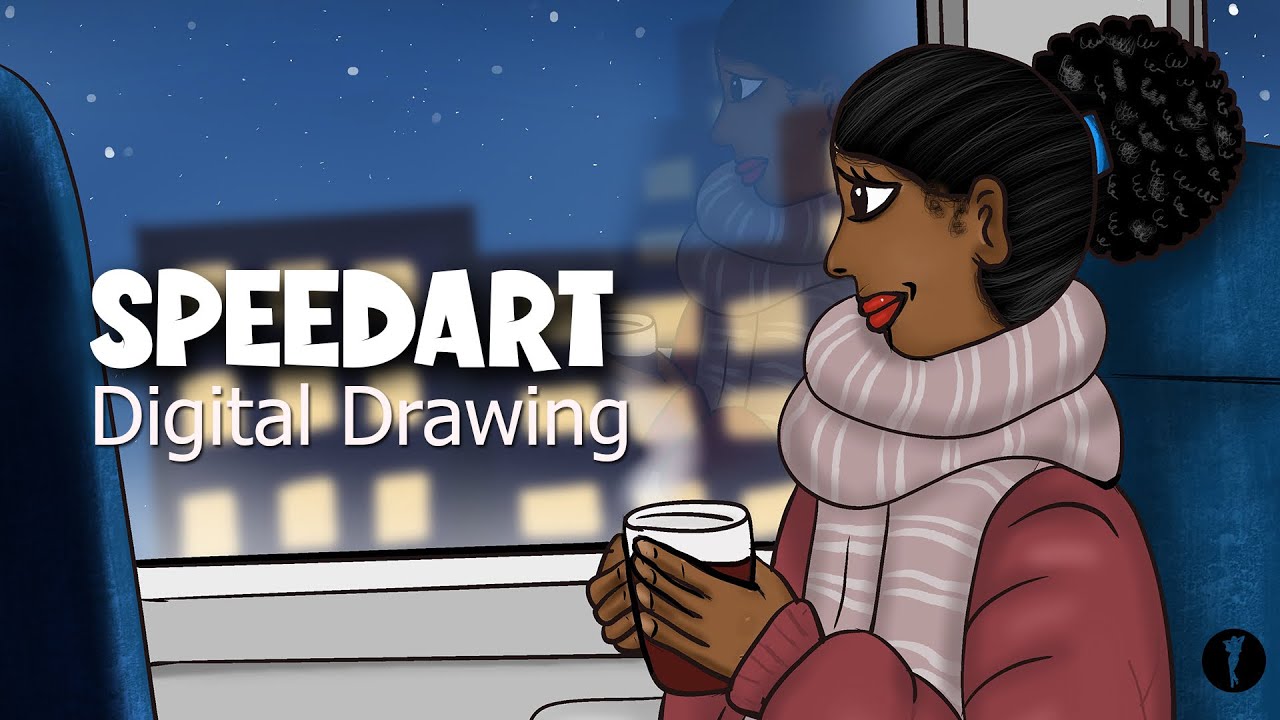 Girl on the Train | Digital Art Timelapse (Turning a Reference Into My Art Style)