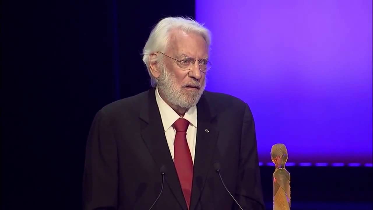 Donald Sutherland receives the Crystal Nymph Award at the Monte-Carlo Television Festival 2013