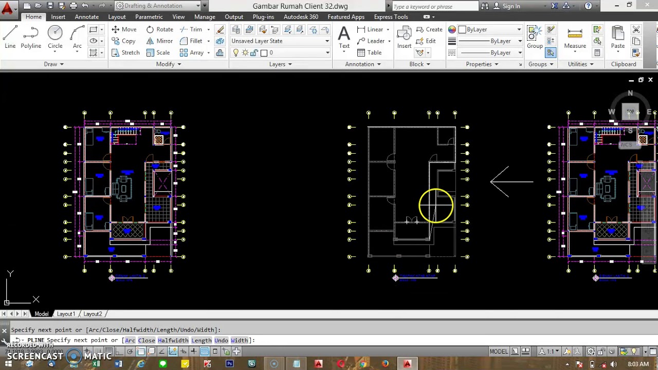 EPS 01 TUTORIAL MENGGAMBAR TAMPAK ATAS ATAP RUMAH DI AUTOCAD YouTube