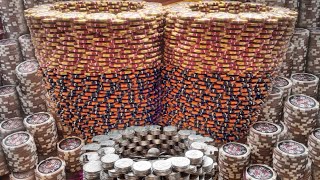 (OWNER WAS MAD) $300,000,000 BUY-IN 20 Quarter CHALLENGE Huge Towers CRASHING Inside a COIN PUSHER…