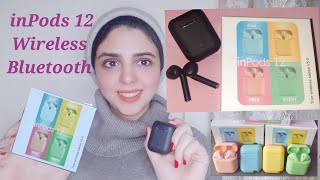 مراجعة وتشغيل سماعات inpods12 v5.0 بلوتوث ايربودز/ربط السماعتين مع بعض/review inpods 12 wireless