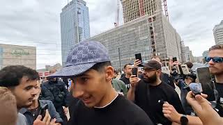 Raising awareness about political Islam at Alexanderplatz, August 7, 2026, please follow and listen