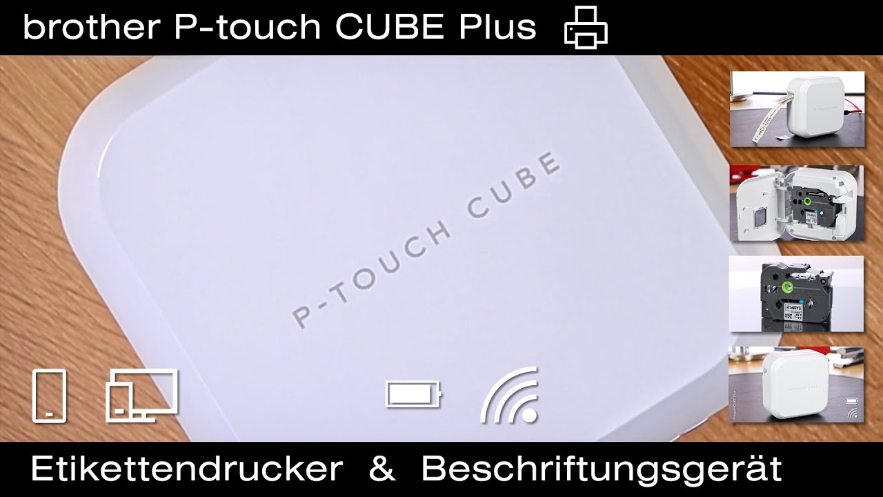 brother P-touch CUBE Plus Etikettendrucker einrichten PT-P710BT mit  Bluetooth, App und Akku mobil - YouTube