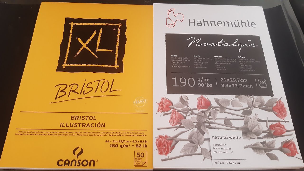 Qual folha comprar? Canson bristol 180g x hahnemuhle nostalgia 190g
