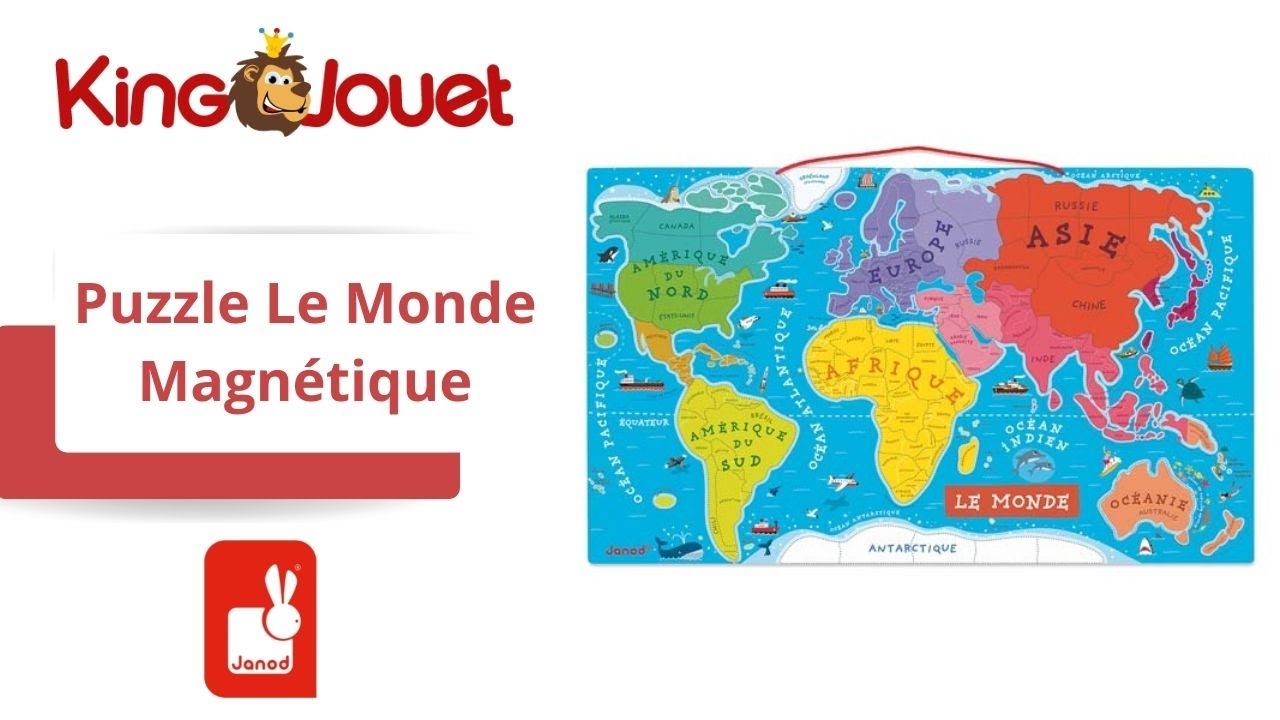 Puzzle Monde Magnétique 92 pcs Espagnol (bois)