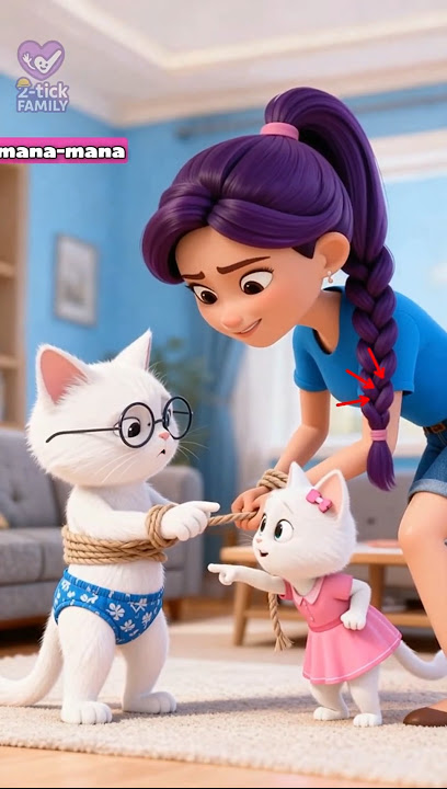 Cat and mama Rumi tied up while sleeping #short #animation #cat #catlovers #cartoon #funny