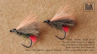 How to tie easy CDC "F" Red Tag (Dry flies) by BK